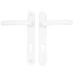 TSS Lever Lever UPVC Multipoint Door Handles - 92mm PZ - Sprung - 203mm Screw Centres - 232mm Backplate