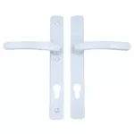 TSS Lever Lever UPVC Multipoint Door Handles - 92mm PZ Sprung - 215mm Screw Centres - 260mm Long Backplate - 3x Fixing Points