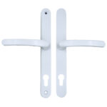 TSS Lever Lever UPVC Multipoint Door Handles - 92mm PZ Sprung 240mm Screw Centres - 270mm Long Backplate