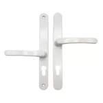 TSS Lever Lever Offset UPVC Multipoint Door Handles - 48/87mm PZ - Sprung - 240mm Screw Centres