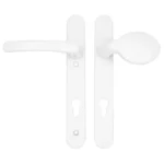 TSS Lever Moveable Pad UPVC Multipoint Door Handles - 92mm PZ Sprung 122mm Screw Centres - Long Backplate