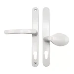 TSS Lever Moveable Pad Offset UPVC Multipoint Door Handles - 92/62mm PZ - Sprung - 240mm Screw Centres