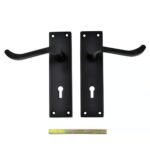 TSS Black Victorian Scroll Lever On Plate Furniture