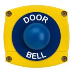 CQR AEB48 IP66 Yellow/Blue Surface Box With Momentary Blue Dome - Legend "Door Bell" (LEAD TIME: 2-3 DAYS)