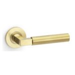 Alexander & Wilks AW201SBPVD Hurricane Plain Lever On Round Rose - Satin Brass PVD (LEAD TIME: 2-3 DAYS)