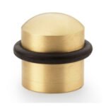 Alexander & Wilks AW638SB Dome Top Floor Mounted Door Stop - Satin Brass (LEAD TIME: 2-3 DAYS)