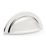 Alexander & Wilks AW903PN Bardom Ridged Cabinet Cup Pull - Polished Nickel (LEAD TIME: 2-3 DAYS)