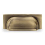 Alexander & Wilks AW905AB Quantock Cup Pull Handle - Antique Brass Centres 96mm (LEAD TIME: 2-3 DAYS)