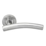 Eurospec CSL1193BSS Curved Lever On Sprung Rose (LEAD TIME: 2-3 DAYS)