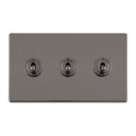 Eurolite ECBNT3SW 3 GANG 10AMP 2WAY TOGGLE SWITCH BLACK NICKEL PLATE (LEAD TIME: 2-3 DAYS)