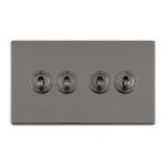 Eurolite ECBNT4SW 4 GANG 10AMP 2WAY TOGGLE SWITCH BLACK NICKEL PLATE (LEAD TIME: 2-3 DAYS)