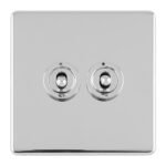 Eurolite ECPCT2SW 2 GANG 10AMP 2WAY TOGGLE SWITCH POLISHED CHROME PLATE (LEAD TIME: 2-3 DAYS)