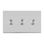 Eurolite ECPCT3SW 3 GANG 10AMP 2WAY TOGGLE SWITCH POLISHED CHROME PLATE (LEAD TIME: 2-3 DAYS)
