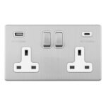 Eurolite ECSS2USBCW Concealed 3mm 2-Gang USBC Socket (LEAD TIME: 2-3 DAYS)