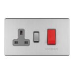 Eurolite ECSS45ASWASG 45Amp DP Cooker Switch with 13Amp Socket (LEAD TIME: 2-3 DAYS)