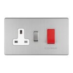 Eurolite ECSS45ASWASW 45Amp DP Cooker Switch with 13Amp Socket (LEAD TIME: 2-3 DAYS)