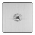 Eurolite ECSST1SW 1-Gang 10Amp 2-Way Toggle Switch Satin Stainless Plate (LEAD TIME: 2-3 DAYS)