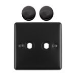 Eurolite EN2DIMMBB Dimmer Switch Plate-Matt Black-2-Gang (LEAD TIME: 2-3 DAYS)