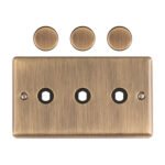 Eurolite EN3DIMABB Dimmer Switch Plate-Antique Brass-3-Gang (LEAD TIME: 2-3 DAYS)
