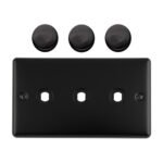 Eurolite EN3DIMMBB Dimmer Switch Plate-Matt Black-3-Gang (LEAD TIME: 2-3 DAYS)