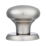 Eurospec SWE1040SSS Round Centre Door Knob 70mm Dia Bolt Through Fixing - Satin Stainless Steel (LEAD TIME: 2-3 DAYS)
