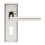 Serozzetta SZR011YPN Dieci Lever On Face-Fix Backplate euro 475mm - Polished nickel (LEAD TIME: 2-3 DAYS)