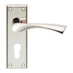 Serozzetta SZR021YPN Venti Lever On Face-Fix Backplate euro 475mm - Polished nickel (LEAD TIME: 2-3 DAYS)