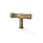 Alexander & Wilks AW801B-55-AB Crispin Bamboo T Bar Cupboard Knob - Antique Brass (LEAD TIME: 2-3 DAYS)