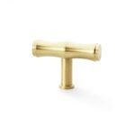Alexander & Wilks AW801B-55-SBPVD Crispin Bamboo T Bar Cupboard Knob - Satin Brass PVD (LEAD TIME: 2-3 DAYS)