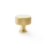 Alexander & Wilks AW807K-35-SBPVD Lucia Knurled Cupboard Knob - Satin Brass PVD 35mm (LEAD TIME: 2-3 DAYS)