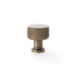 Alexander & Wilks AW807R-29-AB Lucia Reeded Cupboard Knob - Antique Brass 29mm (LEAD TIME: 2-3 DAYS)