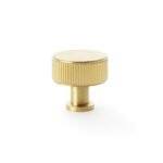 Alexander & Wilks AW807R-35-SBPVD Lucia Reeded Cupboard Knob - Satin Brass PVD 35mm (LEAD TIME: 2-3 DAYS)