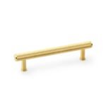 Alexander & Wilks AW809-128-SBPVD Crispin Knurled T Bar Cupboard Pull Handle - Satin Brass PVD 128mm (LEAD TIME: 2-3 DAYS)