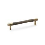 Alexander & Wilks AW810-128-AB Brunel Knurled T Bar Cupboard Handle - Antique Brass Centres 128mm (LEAD TIME: 2-3 DAYS)