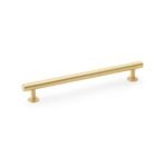 Alexander & Wilks AW814-192-SB Round T Bar Cabinet Pull Handle - Satin Brass 192mm (LEAD TIME: 2-3 DAYS)