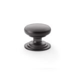 Alexander & Wilks AW825-38-DBZ Waltz Round Cupboard Knob On Stepped Rose - Dark Bronze Knob 38mm (LEAD TIME: 2-3 DAYS)