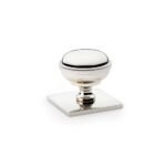 Alexander & Wilks AW826-34-PNPVD Quantock Cupboard Knob On Square Backplate - Polished Nickel (LEAD TIME: 2-3 DAYS)