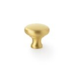 Alexander & Wilks AW836-32-SB Wade Round Cupboard Knob - Satin Brass 32mm (LEAD TIME: 2-3 DAYS)