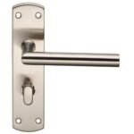 Eurospec CSLP1162T/SSS Steelworx Residential Mitred Lever On WC Backplate (LEAD TIME: 2-3 DAYS)