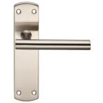 Eurospec CSLP1164B/SSS Steelworx Residential T Bar Lever On Latch Backplate (LEAD TIME: 2-3 DAYS)