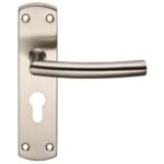 Eurospec CSLP1167E/SSS Steelworx Residential Arched Lever On Euro Lock Backplate (LEAD TIME: 2-3 DAYS)