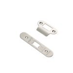 Eurospec FSF5008SSS/R Forend Strike & Fixing Pack To Suit Flat Latch FLL5030 - Satin Stainless Steel Radius Forend (LEAD TIME: 2-3 DAYS)