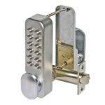 CQR SBL330/S Push Button Lock | Easy Code Plus | Knob | Satin Chrome | 1 - 11 Digits | Hold Back (LEAD TIME: 2-3 DAYS)