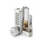 CQR SBL350/SKA Push Button Lock | Traditional Code | Knob | Satin Chrome | 3 - 7 Digits | With Key Override Keyed Alike (LEAD TIME: 2-3 DAYS)