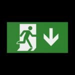 CQR SE/4/LEG/D Emergency Legend for Slim Exit Box, Arrow Down (LEAD TIME: 2-3 DAYS)